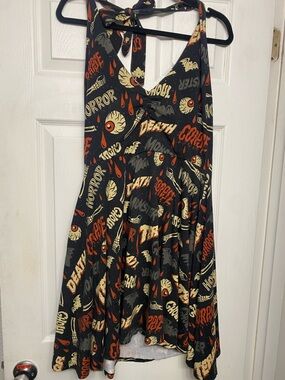 *SOLD* Sourpuss Halter Horror Dress with Pockets